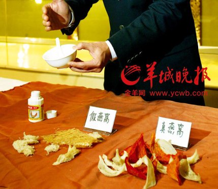Yến sào được nhuộm đỏ thành… yến huyết thượng hạng